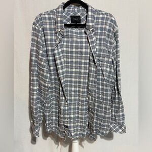 Rails Men's Blue and White Checkered Shirt Jacket Size XL